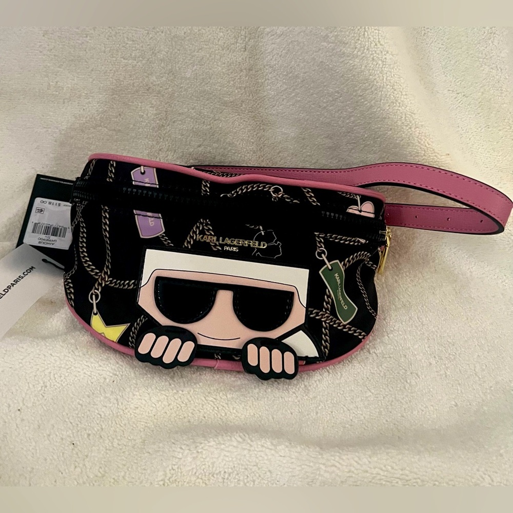Karl Lagerfeld Fanny pack- pink/gold chain AMOUR